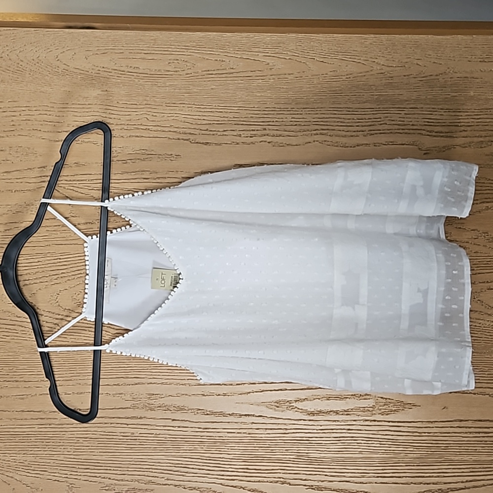 NWT Loft, white tank top. Size S